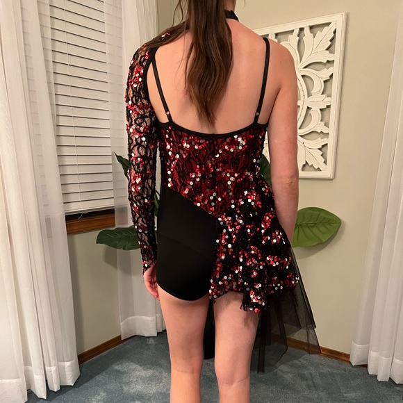 Rad and black sequin/tulle bodysuit - Picture 2 of 5